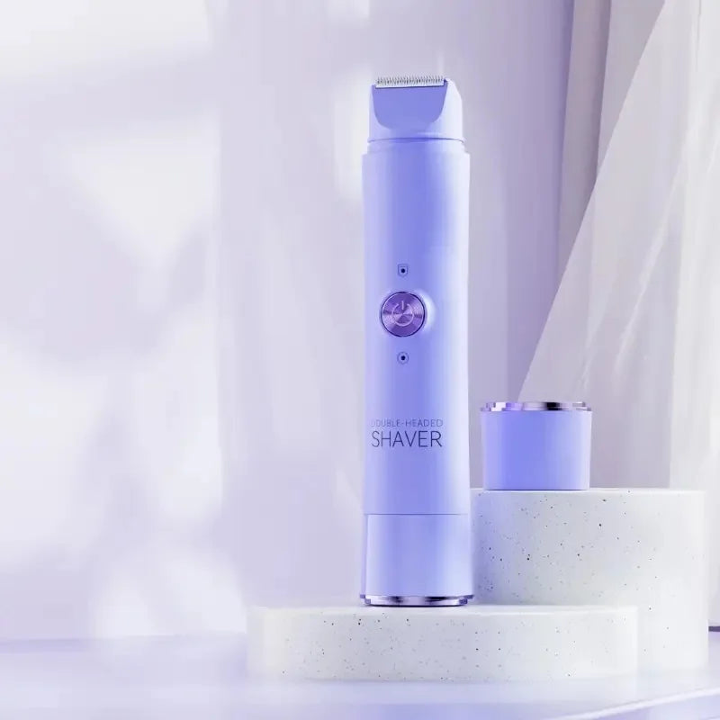 2-in-1 wireless rechargeable electric shaver, suitable for women - dual head bikini trimmer, suitable for both dry and wet use